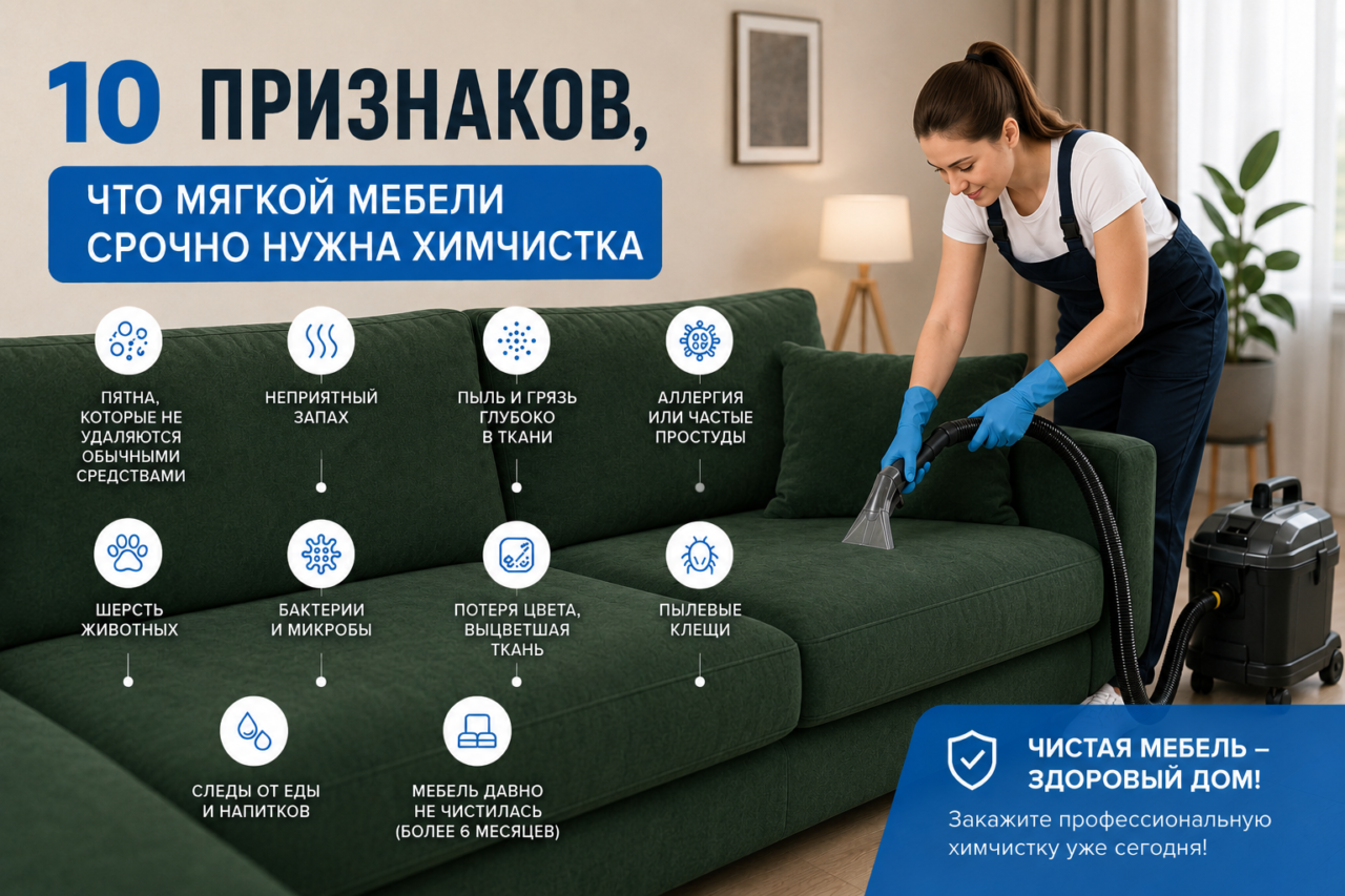 10 признаков, что мягкой мебели срочно нужна химчистка